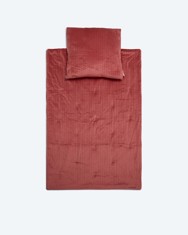 Velvet-Bettenset mit Streifen, 2tlg.