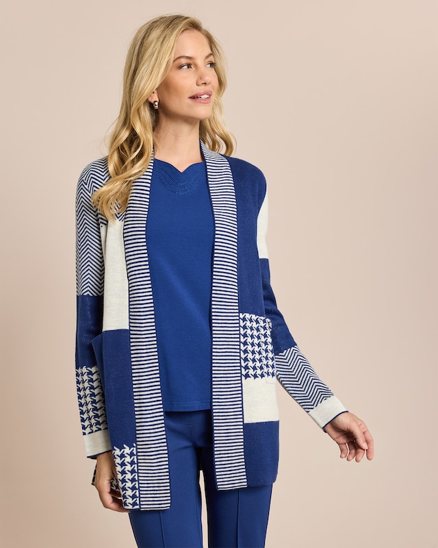 Longcardigan aufwendiges Jacquardmuster