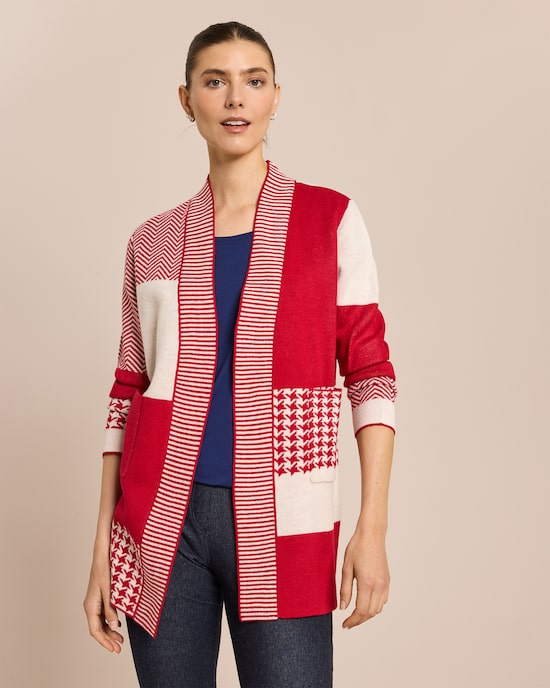 Produktabbildung für Longcardigan aufwendiges Jacquardmuster