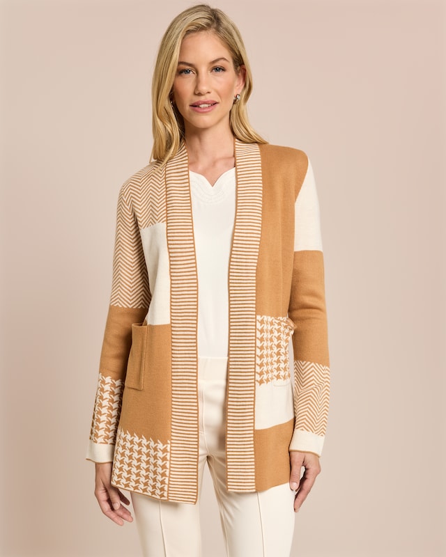 Longcardigan aufwendiges Jacquardmuster
