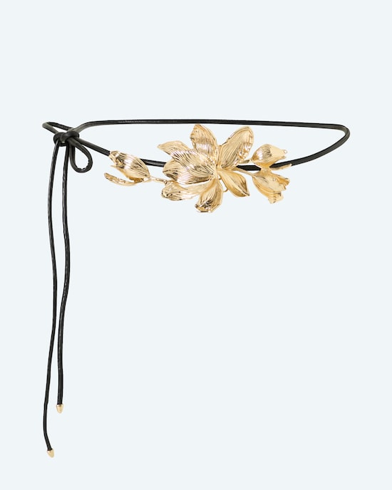 Produktabbildung für Bindegürtel mit Blumenapplikation