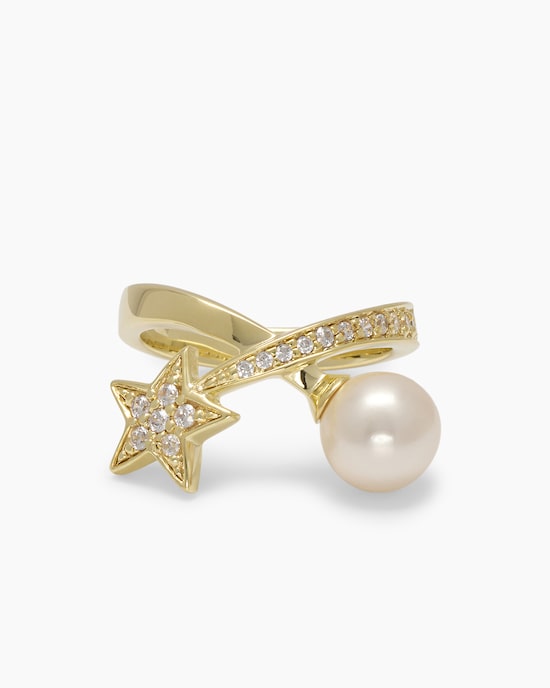 Produktabbildung für Ring "Stern" mit MK-Perle 8 mm und Zirkonia