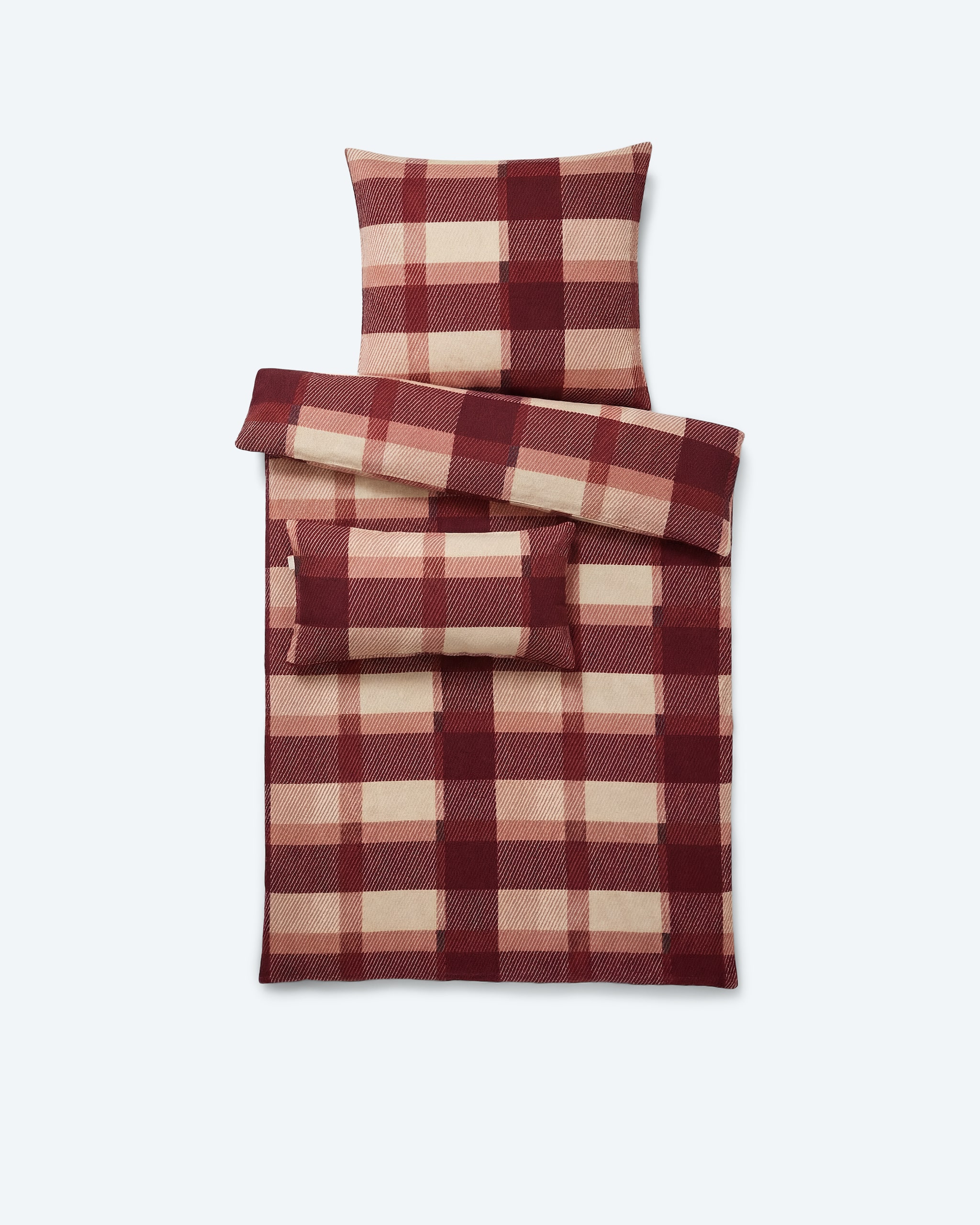 Produktabbildung für Flanell-Twill-Bettwäsche "Karo", 3tlg.