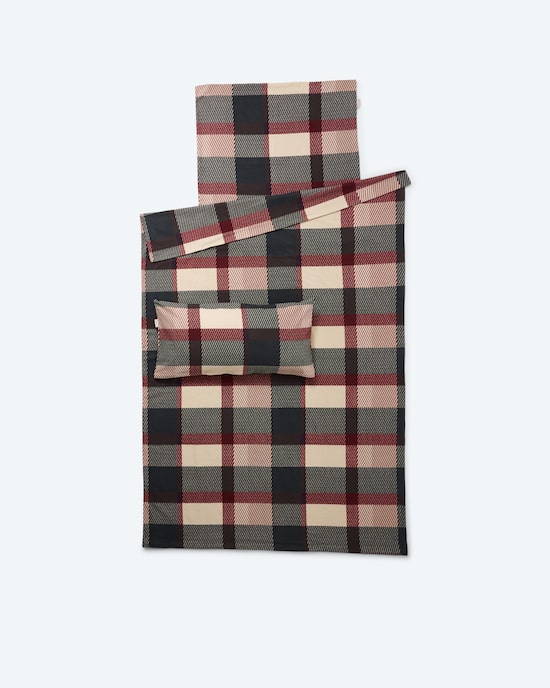 Produktabbildung für Flanell-Twill-Bettwäsche "Karo", 3tlg.