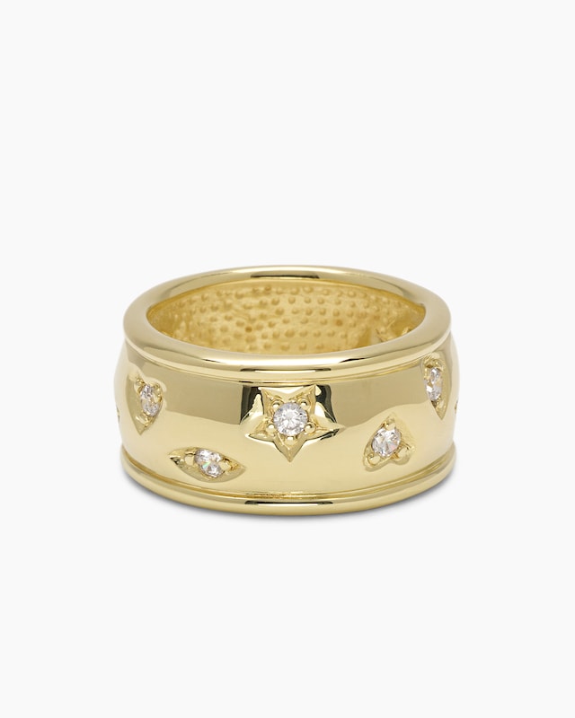 Ring "Mond & Sterne" mit Zirkonia