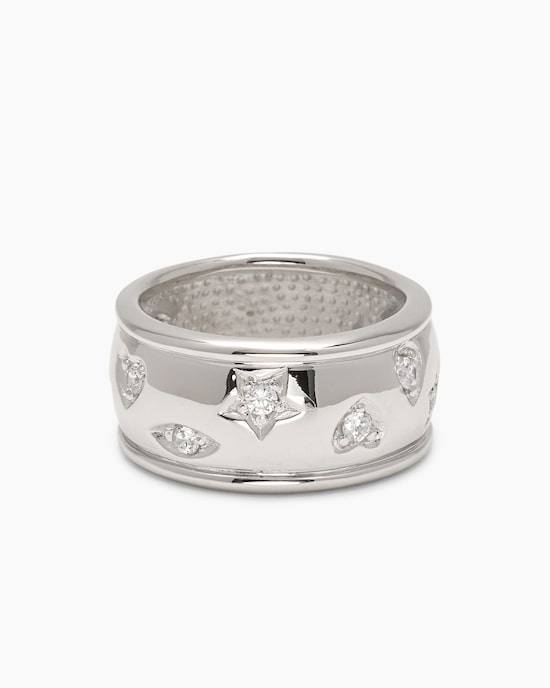 Produktabbildung für Ring "Mond & Sterne" mit Zirkonia