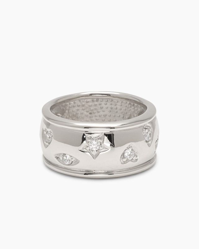 Ring "Mond & Sterne" mit Zirkonia
