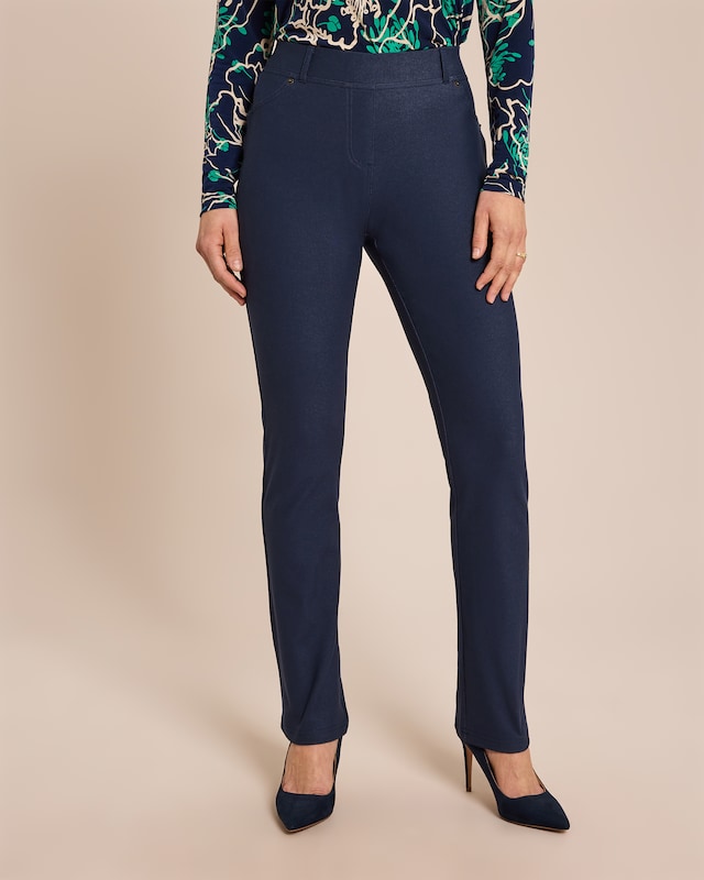 Jersey Schlupfhose in Jeansoptik innen aufgerauht