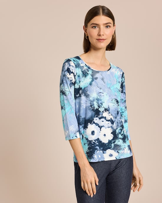 Produktabbildung für Blumen-Print Shirt