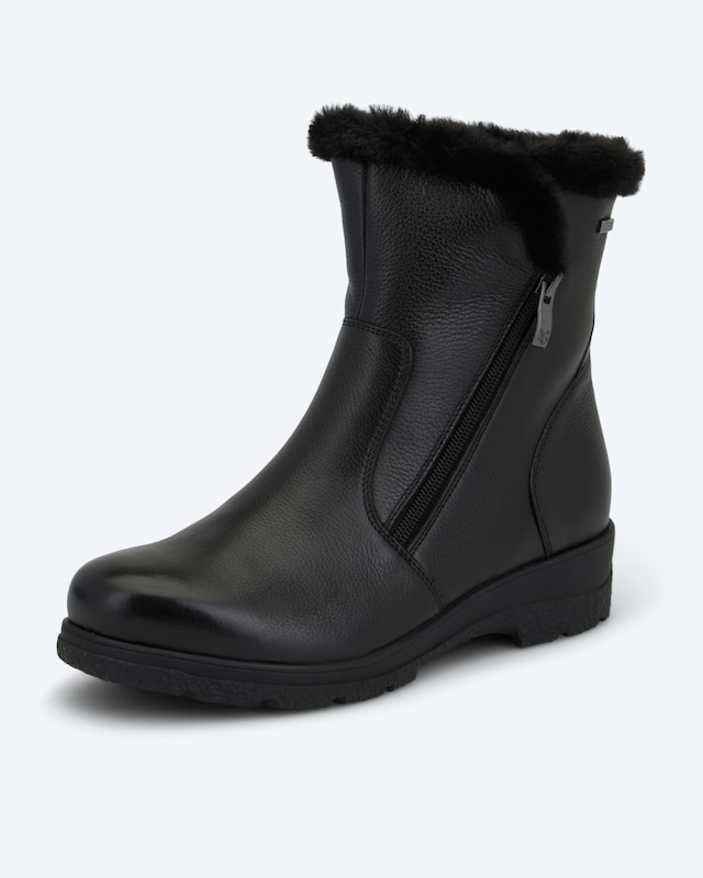 Caprice Leder-Stiefelette mit Fellrand HSE Mode