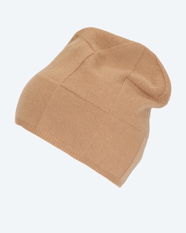 Produktabbildung für Kaschmir-Strickmütze im Karodesign