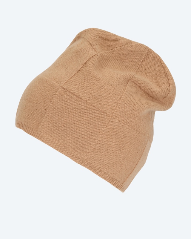 Kaschmir-Strickmütze im Karodesign