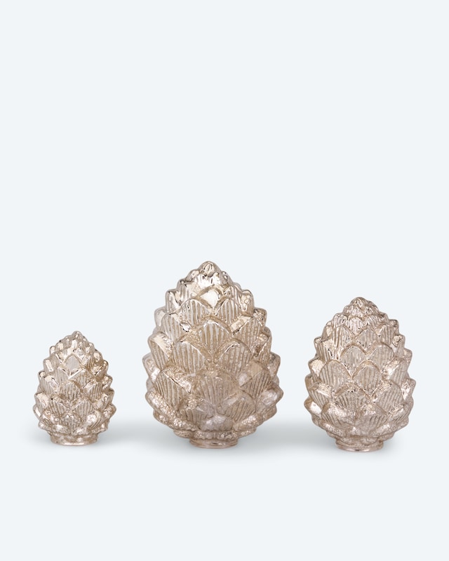 3 LED Glas Tannenzapfen Twinkle