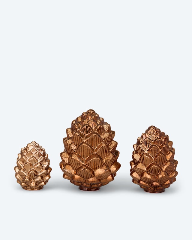 3 LED Glas Tannenzapfen Twinkle