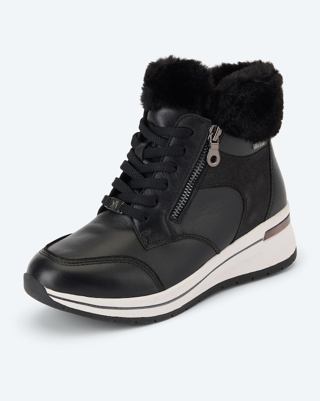 Sneaker mit Zipper und Fellrand