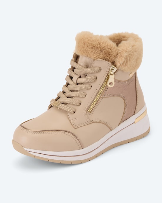 Produktabbildung für Sneaker mit Zipper und Fellrand