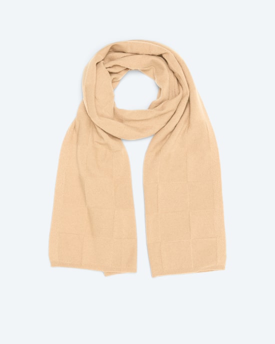 Produktabbildung für Kaschmir-Strickschal im Karodesign