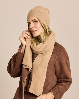 Produktabbildung 1 für Kaschmir-Strickschal im Karodesign