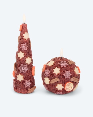 Produktabbildung für LED-Formkerzen im Zimtdesign, 2tlg.