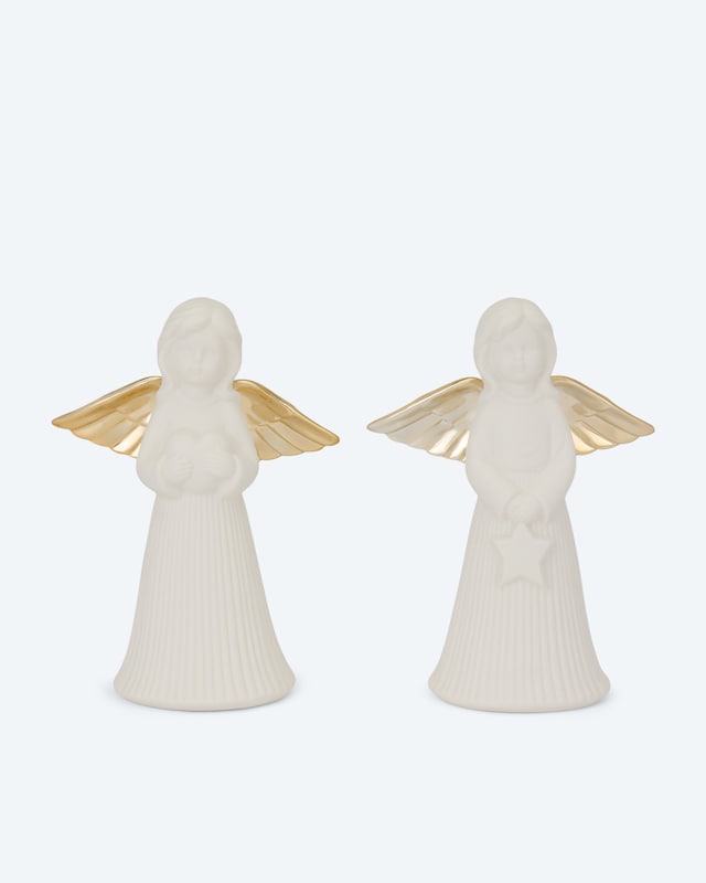 2 Keramik-LED-Engelchen