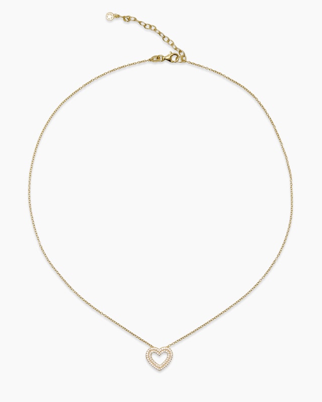 Herzanhänger mit Zirkonia und Kette
