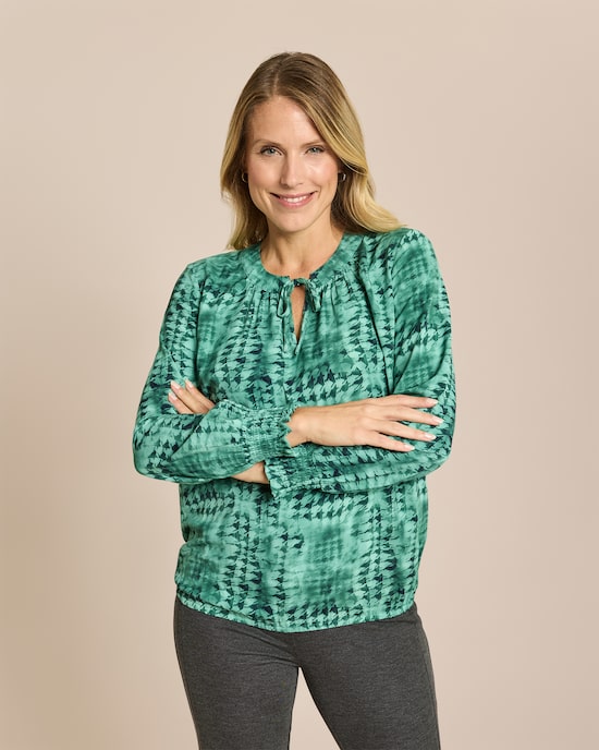 Produktabbildung für Tunika-Bluse mit Hahnentritt-Druck