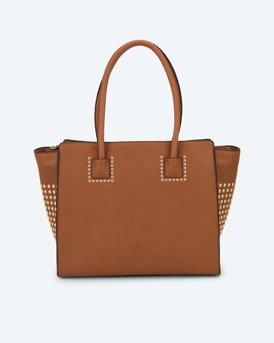 Produktabbildung für Shopper mit Nieten und Logoprägung
