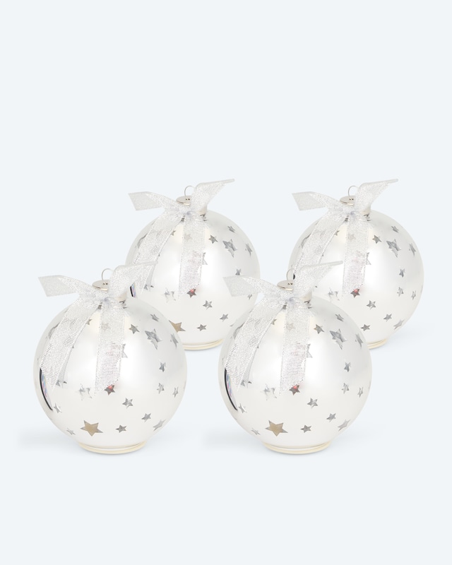 LED-Weihnachtskugeln "Sterne", 4 Stück