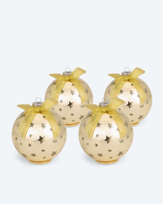 LED-Weihnachtskugeln "Sterne", 4 Stück