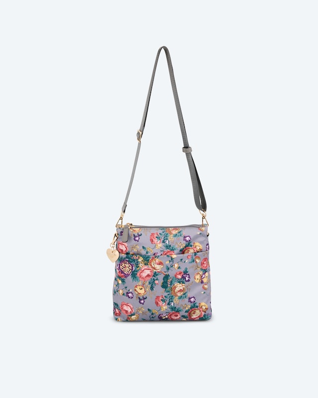 Umhängetasche mit Blumendruck