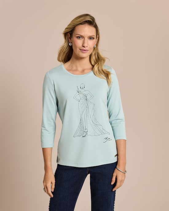 Produktabbildung für Statementshirt Modeskizze