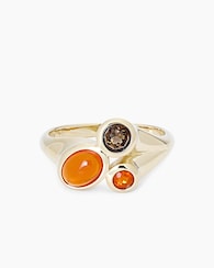 Produktabbildung für Ring mit Feueropal und Rauchquarz