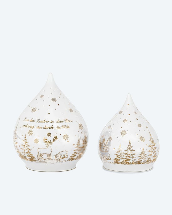 Produktabbildung für LED-Glastropfen mit Spruch, 2tlg.