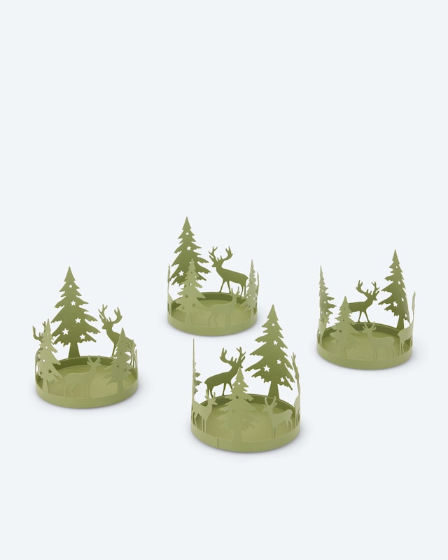 Stumpenkerzenhalter "Wald", 4tlg.