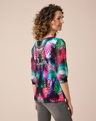 Produktabbildung 3 für Shirt Materialmix mit Alloverdruck