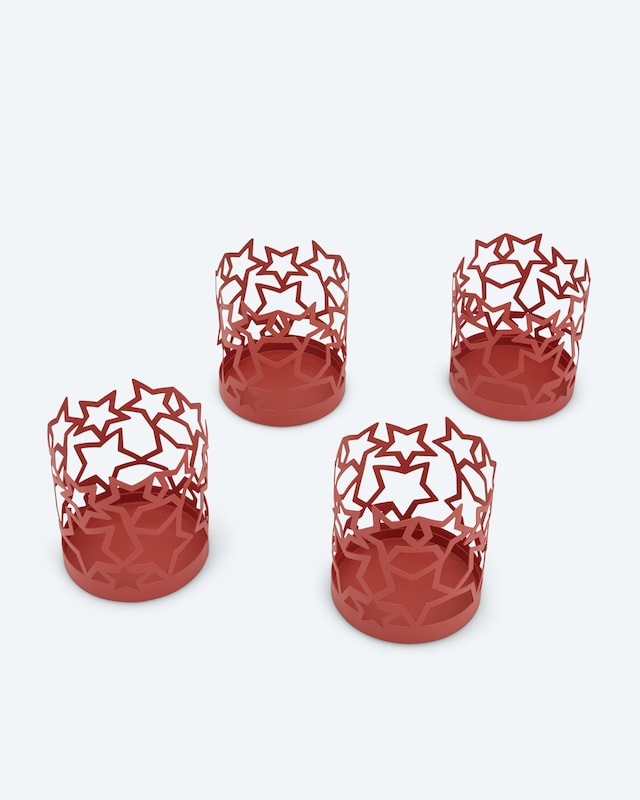 Stumpenkerzenhalter "Sterne", 4tlg.