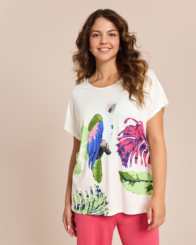 Shirt mit tropischem Print