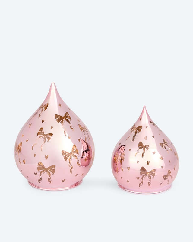 2 LED-Glastropfen im Schleifendesign