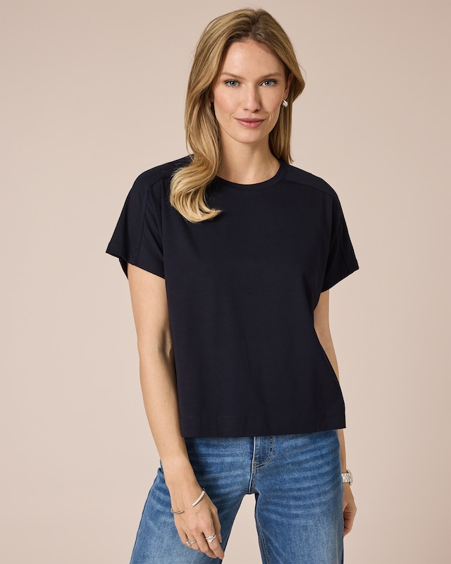 Boxy-Shirt mit Schlitzen