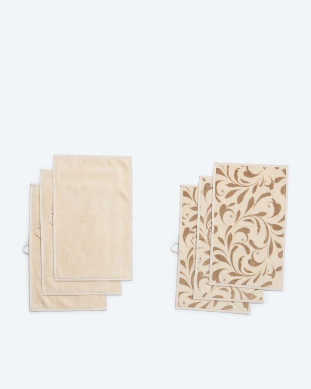 MegaFlausch Gäste-Handtuchset "Elegance", 6tlg.