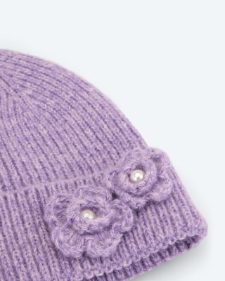 Produktabbildung 5 für Strickmütze mit Blumenapplikation