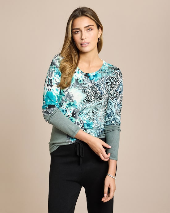Produktabbildung für Classic Pullover Paisley-Blumen