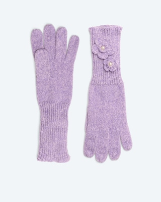 Produktabbildung 1 für Strickhandschuhe mit Blumenapplikation