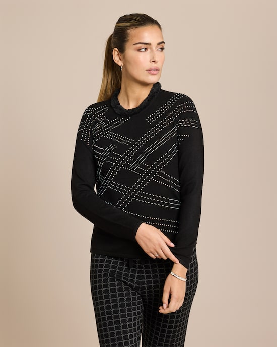 Produktabbildung für Glow Pullover mit Webpelzkragen