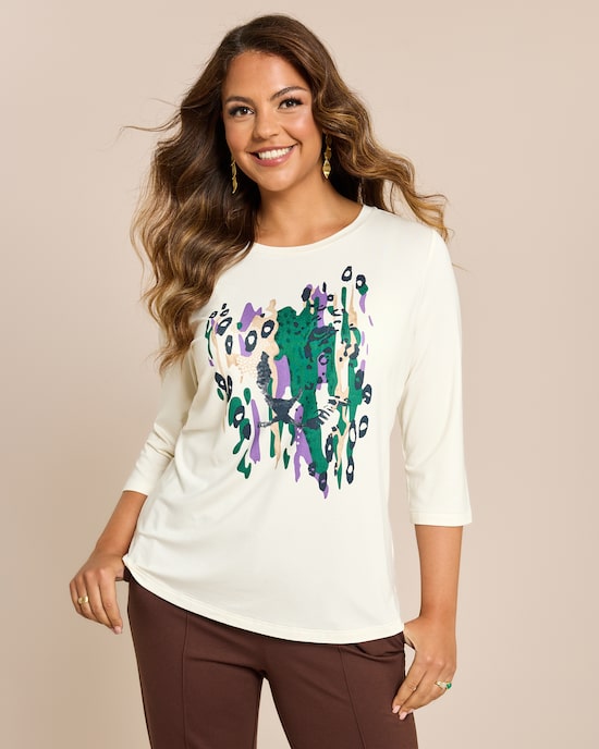 Produktabbildung für Shirt mit Neon Leo Print