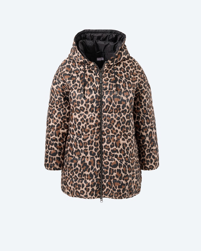Pufferjacke mit Leopardprint