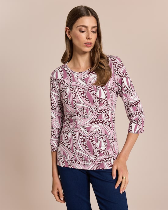 Produktabbildung für Shirt mit grafisch-floralem Print