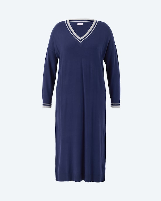 Produktabbildung für Strickkleid mit Kontrastdetails