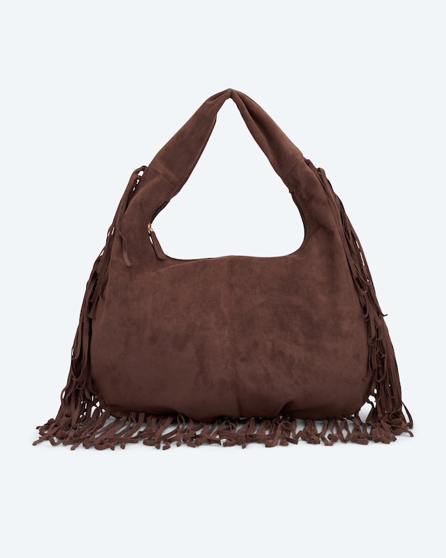 Beuteltasche in Kunstvelourleder