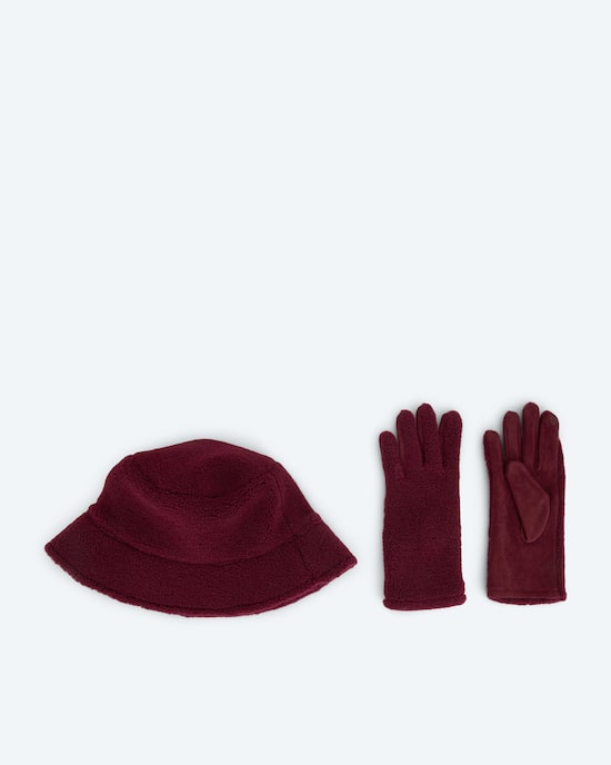 Produktabbildung für 2er Set: Teddy-Hut und -Handschuhe